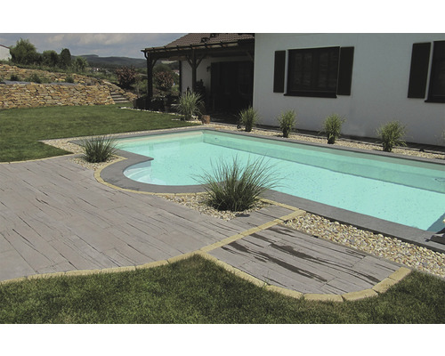 Einbaupool Styropor-Pool-Set Gran Canaria 700x350x150 cm inkl. Sandfilteranlage, Skimmer, Römertreppe, Filtersand, Schutzvlies für Boden/Wand und Verrohrungsset sand