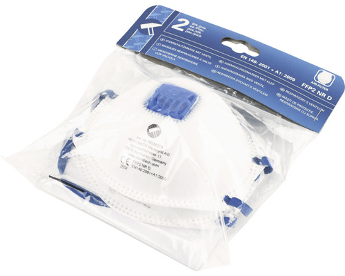Atemschutzmasken FFP2 mit Ventil, Zweierpackung
