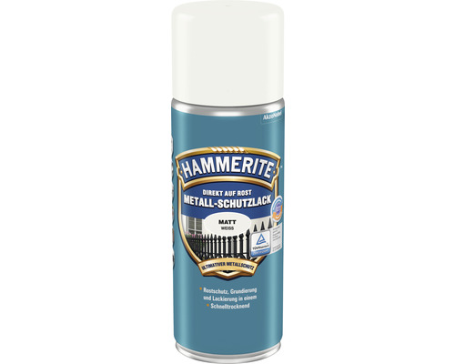 HAMMERITE Metallschutzlack Spray matt weiß 400 ml Hammerite Metall Schutzlack in Spraydose, direkt auf Rost