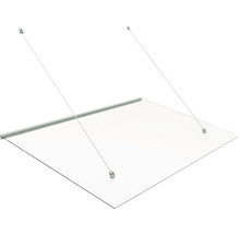 Vordach mit transparentem Glas und Aufhängung