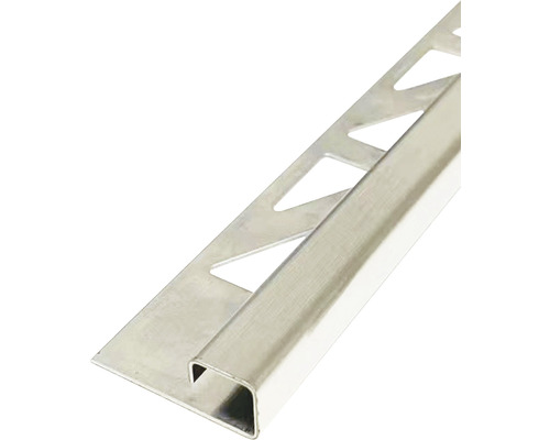 Quadrat-Abschlussprofil Mirava Edelstahl gebürstet 300 cm 12,5 mm Fliesenprofil aus Metall