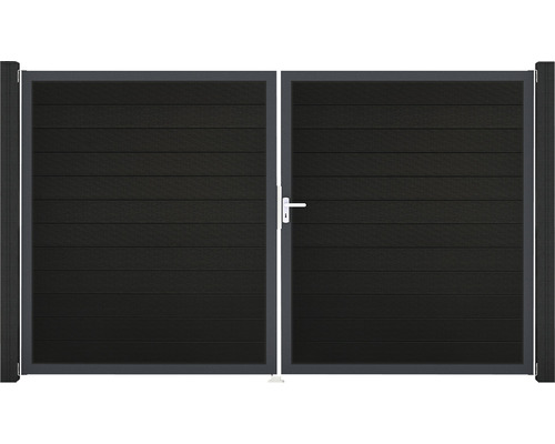 Doppeltor GroJa Flex Rahmen schmal anthrazit 300 x 180 cm schwarz co-extrudiert