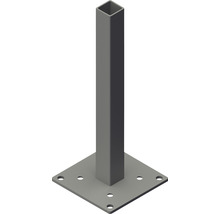 Pfostenträger mit quadratischem Pfosten und quadratischer Grundplatte