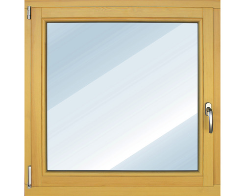 ARON Basic Holzfenster Kiefer lackiert S10 weide 600x600 mm DIN Links Holzfenster mit Griff
