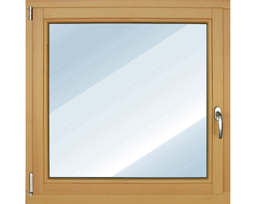 ARON Basic Holzfenster Kiefer lackiert S20 kiefer 600x600 mm DIN Links Holzfenster mit Fenstergriff und Glas