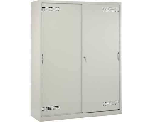 Stahlschrank mit Schiebetüren und Belüftungslöchern