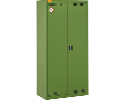 Gefahrstoffschrank mit zwei Türen und Entlüftungslöchern oben und unten