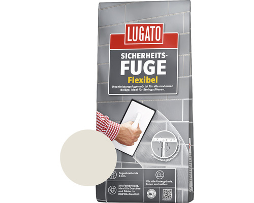 Lugato Fugenmörtel Sicherheitsfuge Flexibel silbergrau 5 Kg