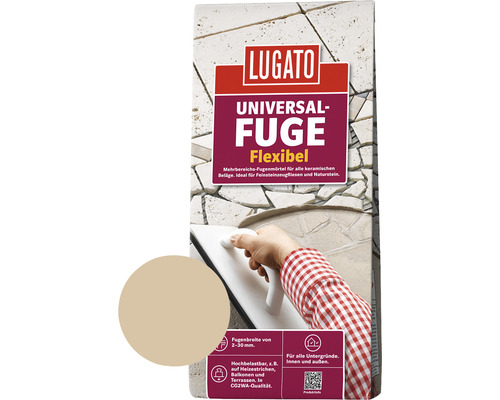 Lugato Fugenmörtel Universalfuge bahamabeige 5 Kg Lugato Universal Fuge flexibel Fugenmörtel Verpackung
