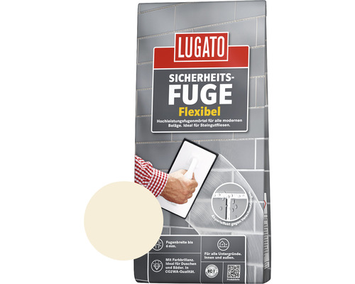 Lugato Fugenmörtel Sicherheitsfuge Flexibel jasmin 1 Kg