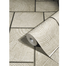 Tapetenrolle mit Holzscheibenmuster