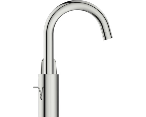 Waschtischarmatur aus Metall mit hohem Auslauf