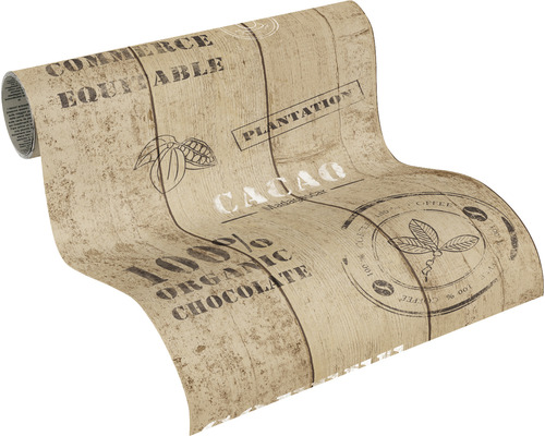 Rolle Tapete mit Kakaobohnen- und Kaffeemotiv