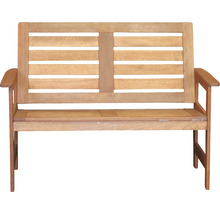 Gartenbank aus Holz mit Armlehnen
