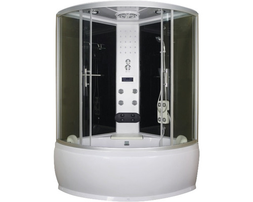 Dampfdusche Sanotechnik Cuba CS25 130x130x215 cm anthrazit hell Dampfdusche mit Wanne für das Badezimmer