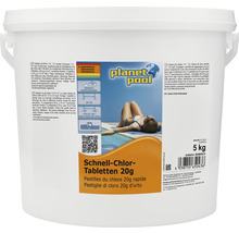 Eimer Planet Pool Schnell-Chlor-Tabletten, 20 Gramm, 5 Kilogramm