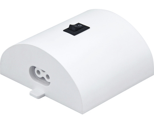 Weiße Geräteanschlussdose mit Schalter