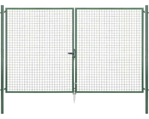 Wellengitter-Doppeltor ALBERTS 304,4 x 200 cm inkl. Pfosten 7,6 x 7,6 cm zinkphosphatiert grün Wellengitter-Doppeltor ALBERTS 304,4 x 200 cm inkl. Pfosten 7,6 x 7,6 cm zinkphosphatiert grün