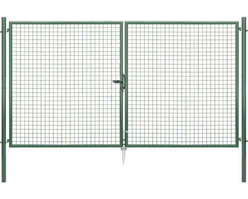 Wellengitter-Doppeltor ALBERTS 302,8 x 175 cm inkl. Pfosten 6 x 6 cm zinkphosphatiert grün Wellengitter-Doppeltor ALBERTS 302,8 x 175 cm inkl. Pfosten 6 x 6 cm zinkphosphatiert grün
