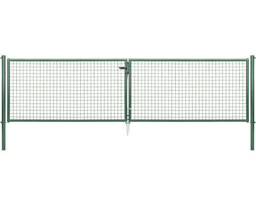 Wellengitter-Doppeltor ALBERTS 400,4 x 100 cm inkl. Pfosten 7,6 x 7,6 cm zinkphosphatiert grün Wellengitter-Doppeltor ALBERTS 400,4 x 100 cm inkl. Pfosten 7,6 x 7,6 cm zinkphosphatiert grün