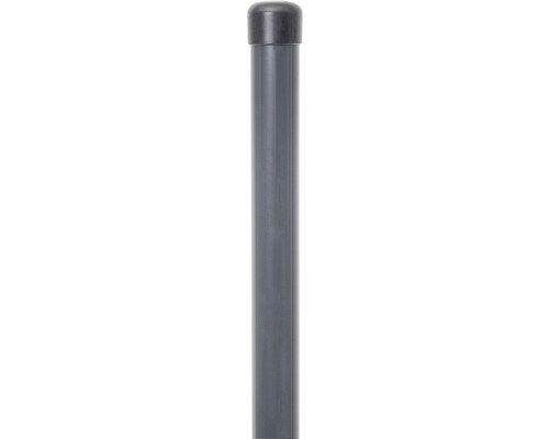 Zaunpfosten ALBERTS ungebohrt zinkphosphatiert RAL7016 Ø 3,4 x 175 cm anthrazit Metallpfosten für Zaunbau
