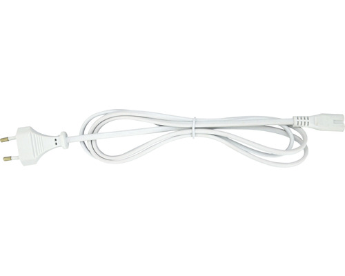 Anschlussleitung mit Eurostecker für die LED Lichtleiste systeme² L 120 cm weiß Weißes Netzkabel mit Stecker