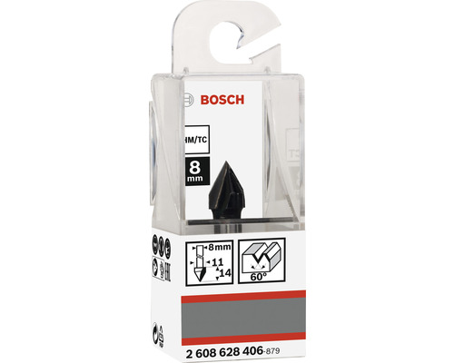 Bosch Nutfräser HM/TC mit 8 mm Durchmesser in Verpackung