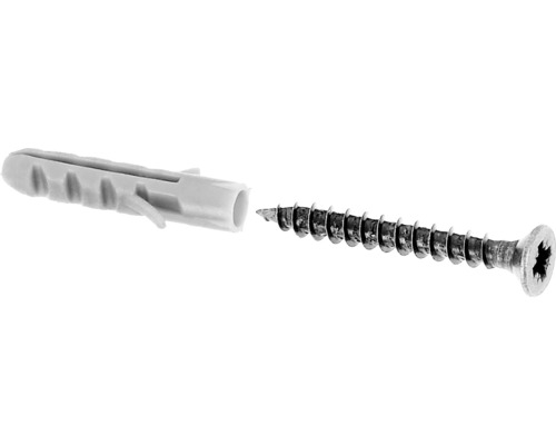 Schrauben- und Dübel Set Ø 3x25 mm je 10 Stück verzinkt Dübel und Schraube zur Befestigung