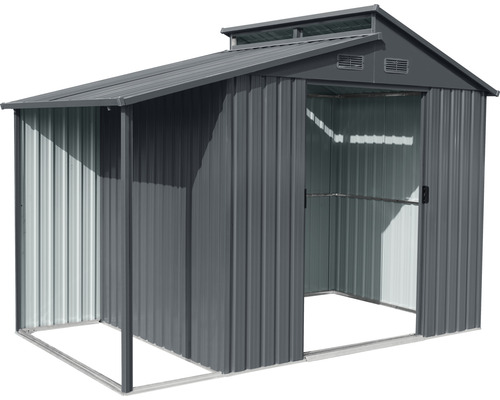 Metall Gerätehaus mit offenem Eingangsbereich