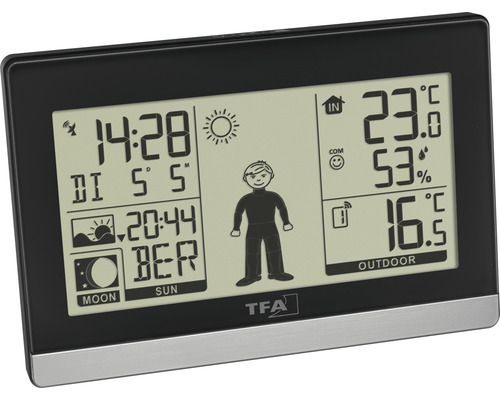 Digitale Wetterstation mit Anzeige von Innen- und Außentemperatur Digitale Wetterstation mit Anzeige von Innen- und Außentemperatur