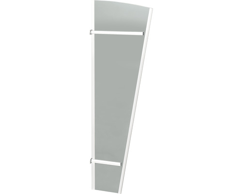 RORO Vordach-Seitenteil SBPTET für Vordach ERDING 580x1850 mm edelstahloptik Eckduschkabine mit zwei Haltegriffen
