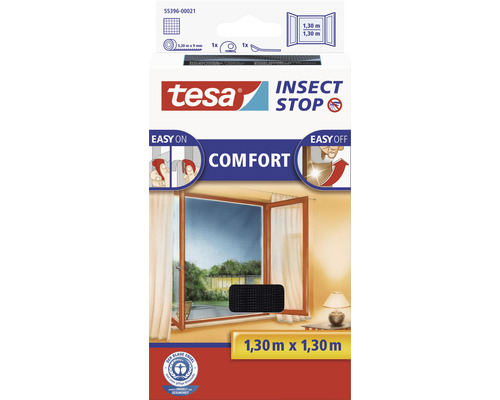 Fliegengitter für Fenster tesa Insect Stop Comfort anthrazit 130x130 cm