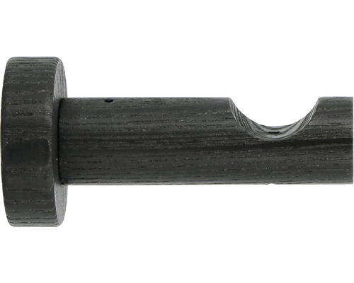 Wandträger 1-läufig für Boheme Nature Line esche geflammt Ø 28 mm 8 cm lang 1 Stk. Gardinenstangenhalterung aus Holz