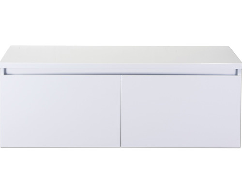 Waschbeckenunterschrank Sanox Frozen 43,6x120,2x45 cm mit Waschtischplatte weiß hochglanz Waschbeckenunterschrank Sanox Frozen 43,6x120,2x45 cm mit Waschtischplatte weiß hochglanz