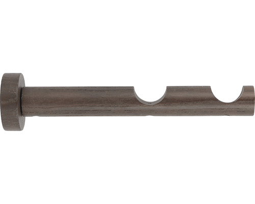 Wandträger 2-läufig für Boheme Nature Line esche nussbraun Ø 28 mm 20 cm lang 1 Stk. Doppelter Gardinenstangenhalter zur Wandmontage