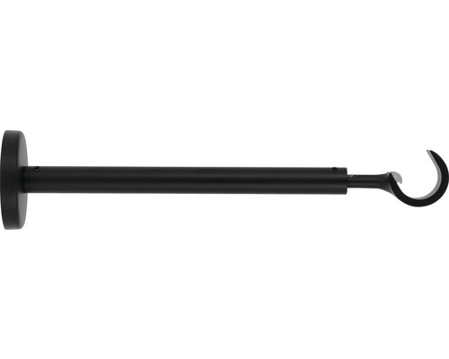 Träger 1-läufig für Premium Black Line schwarz matt Ø 20 mm 19 - 30 cm lang 1 Stk. Gardinenstange zur Wandmontage