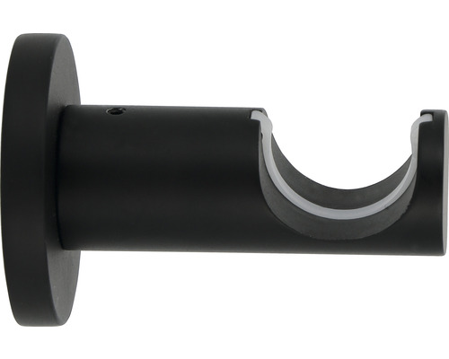Wandträger 1-läufig für Premium Black Line schwarz Ø 20/28 mm 6 cm lang 1 Stk. Gardinenstangenhalterung aus Metall
