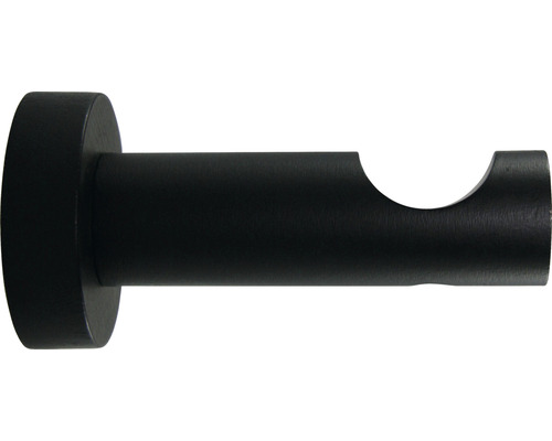 Wandträger 1-läufig für Love Autrement Black Line schwarz Ø 28 mm 8 cm lang 1 Stk. Gardinenstangenhalterung zur Wandmontage
