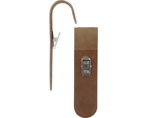 Braune Werkzeugtasche aus Leder mit Clip zur Befestigung