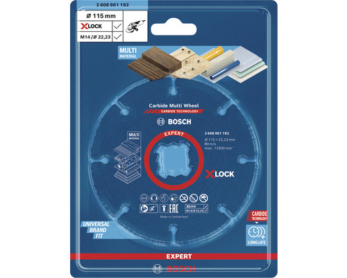 Trennscheibe Bosch Professional Expert Carbide Multi Wheel X-LOCK, 115 mm, 22,23 mm, 1 Stk.