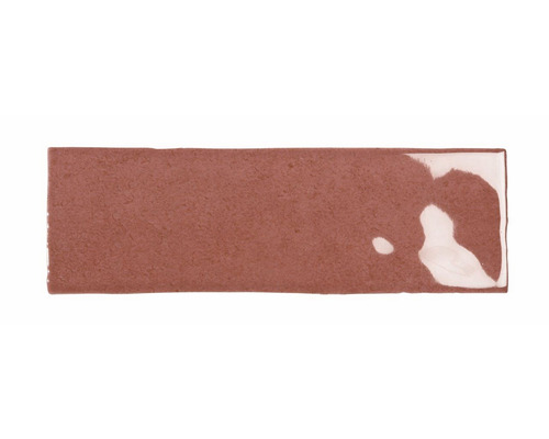 Steingut Wandfliese Nolita 6,5x20,0 cm rot glänzend