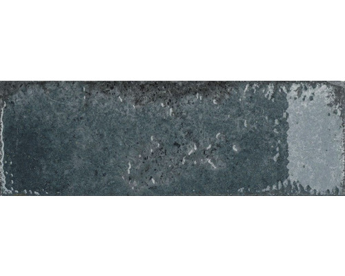 Steingut Wandfliese Alma 10,0x30,0 cm blau glänzend