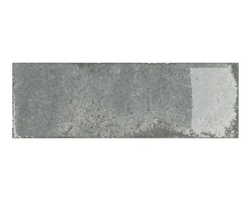 Steingut Wandfliese Alma 10,0x30,0 cm grau glänzend