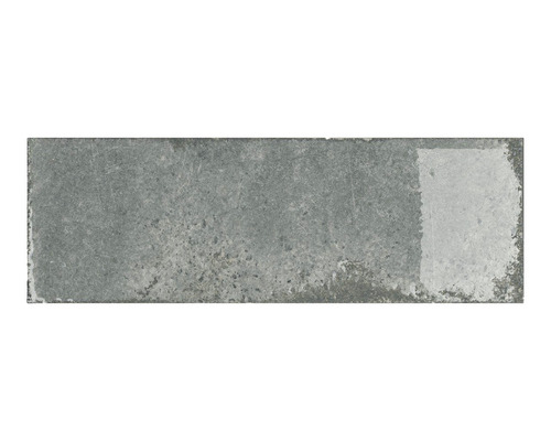Steingut Wandfliese Alma 10x30 cm grau glänzend Rechteckige Zementfliese mit matter Oberfläche