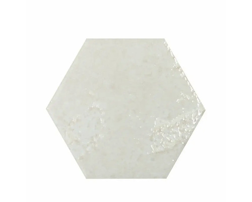 Steingut Wandfliese Alma Hexagon 13x15 cm weiß glänzend Sechseckige Fliese