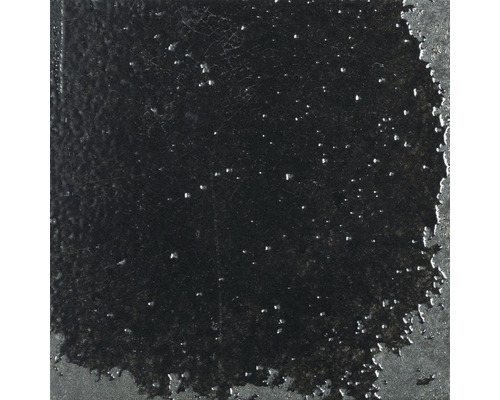 Steingut Wandfliese Alma 15,0x15,0 cm schwarz glänzend