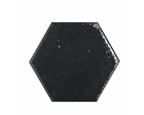 Steingut Wandfliese Alma 13,0x15,0 cm schwarz glänzend Steingut Wandfliese Alma 13,0x15,0 cm schwarz glänzend