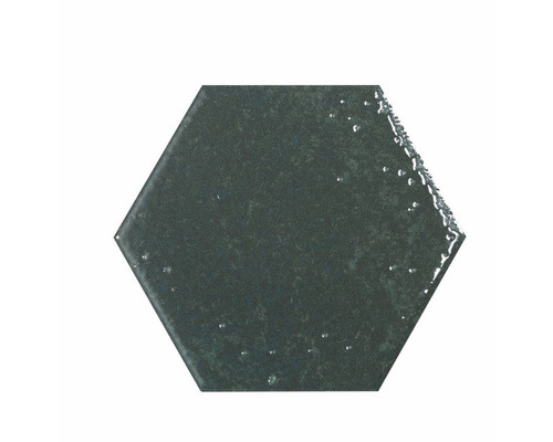 Steingut Wandfliese Alma Hexagon 13x15 cm grün glänzend Sechseckige Fliese