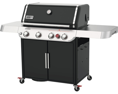 Weber Genesis E-425S Gasgrill 4 Brenner schwarz inkl. Deckelthermometer, Fettauffangschale, Seitentisch, Warmhalterost, Grillrost Weber Genesis E-425S Gasgrill 4 Brenner schwarz inkl. Deckelthermometer, Fettauffangschale, Seitentisch, Warmhalterost, Grillrost