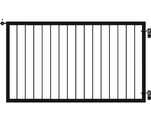 Einzeltor PLUS Basic inkl. Beschläge 150 x 85 cm RAL 9005 schwarz Gartentor aus Metall mit geraden Stäben